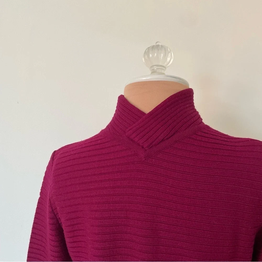 Donna Karan Burgundy Turtleneck Sweater - Picture 5 of 7
